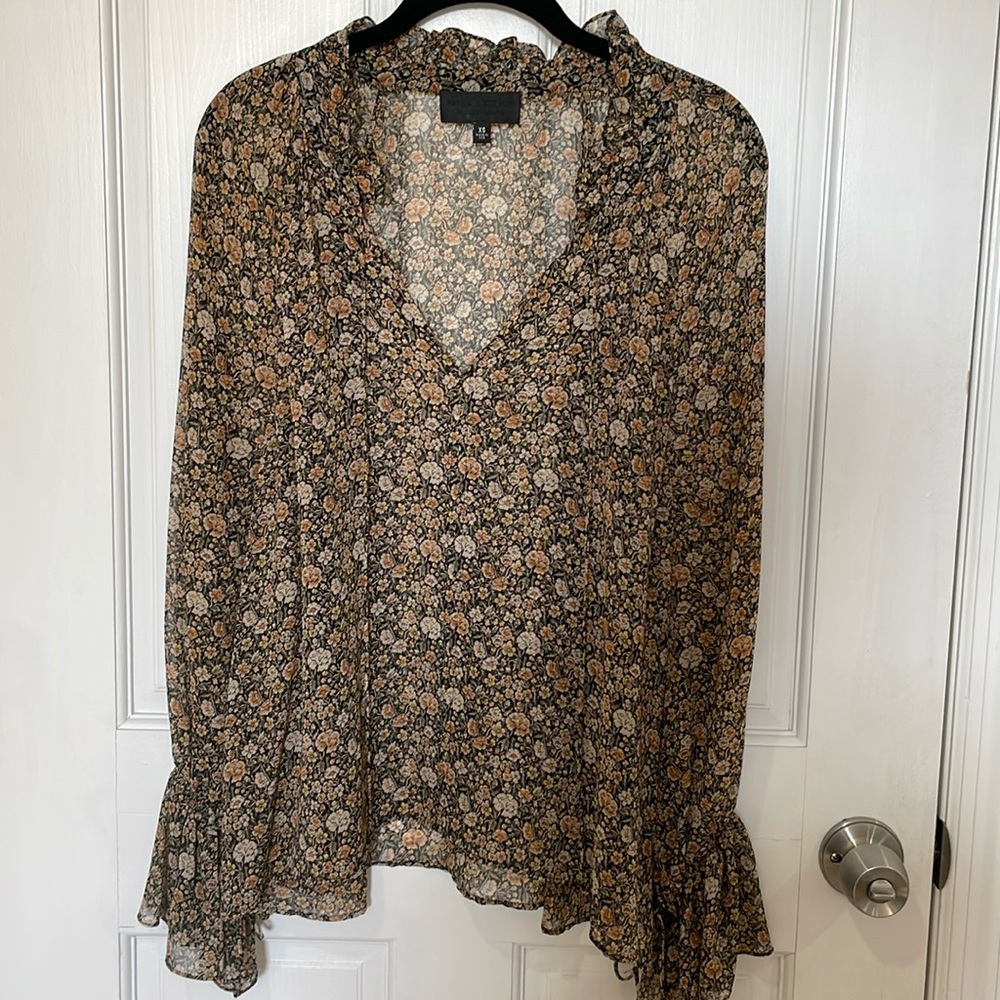 Nili Lotan Floral L/S Blouse, size XS